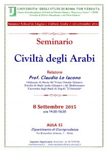 Civiltà degli Arab -i Seminario 8.9.2015
